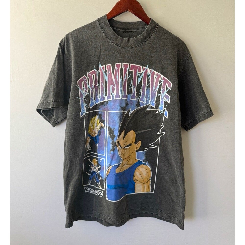 Primitive x Dragon Ball Z Vegeta Graphic T-Shirt Men’s M Gray Crew Neck